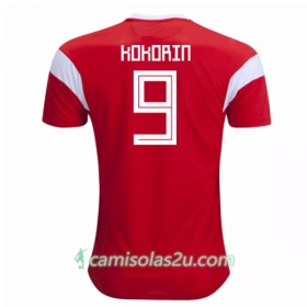 Camisolas de Futebol Rússia Kokorin 9 Equipamento Principal Copa do Mundo 2018 Manga Curta